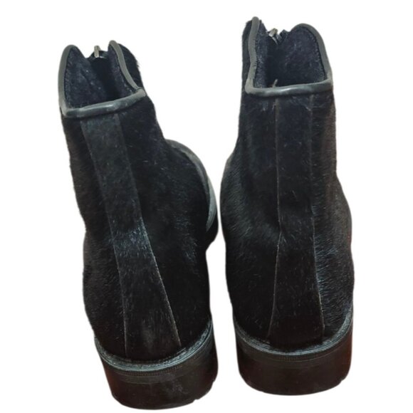 Diavolezza Women's Boots Shearling Black Ankle Boots Fur Zip Front Winter Shoes - Picture 9 of 16